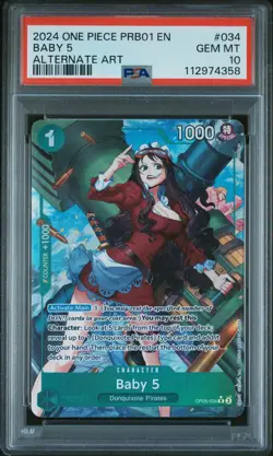 One Piece PSA 10 Baby 5 #OP05-034 The Best Alt Art 2024 English - Image 2