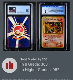 Pokemon Blaine's Charizard Gym 2 Challenge 1999 CGC 8 Holo Japanese Card - Image 3