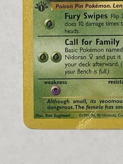 1st Edition Nidoran 57/64 Jungle Pokemon Card 1999 WOTC HP - Image 3