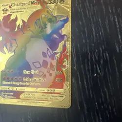 Charizard VMAX Rainbow Pokemon Gold Foil Fan Art Card Collectible Gift Display - Image 5