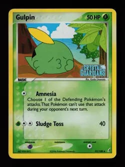 Gulpin 33/100 Uncommon Reverse Holo Crystal Guardians Pokemon Card - Image 1