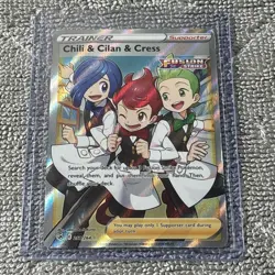 Pokemon Card - Chili & Cilan & Cress (Full Art) Fusion Strike 258/264 Ultra Rare - Image 1