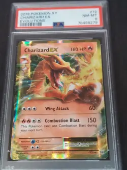 2016 Pokemon Charizard EX Holo 12/108 #12 (XY Evolutions) Pokemon Card PSA 8 - Image 1