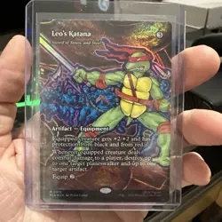 MTG Teenage Mutant Ninja Turtles Leo's Katana Borderless Foil - Image 1