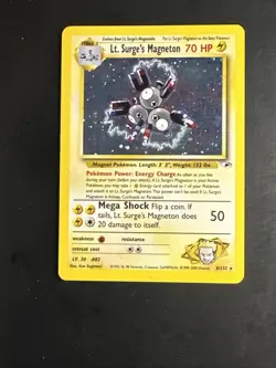 Pokemon TCG Gym Heroes -Lt. Surge's Magneton- Holo Rare 8/132 LP - Image 1