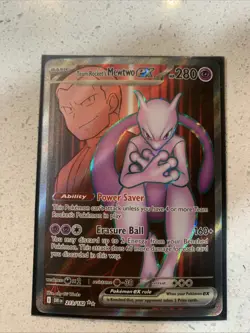 Team Rocket’s Mewtwo ex 213/182 Ultra Rare Destined Rivals Pokemon Card - Image 1