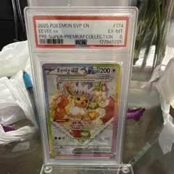 Pokemon Eevee ex Promo Holo Sv: Scarlet & Violet 174 PSA 6 EX-MT 2025 English - Image 1