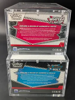 2x Pokemon SV10.5 Black Bolt White Flare Sealed Booster Bundle Display W/Acrylic - Image 3
