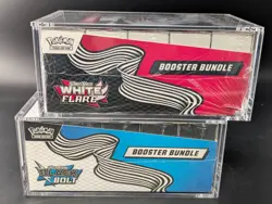 2x Pokemon SV10.5 Black Bolt White Flare Sealed Booster Bundle Display W/Acrylic - Image 4