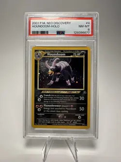 Pokemon Neo Discovery Houndoom Holo Rare PSA 8 #4/75 English 2001 TCG - Image 1