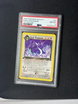 2000 Pokemon Rocket 1st Edition Dark Dragonair #33 PSA 8 - Image 1