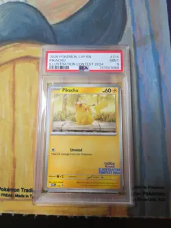 Pikachu Pokemon Illustration Contest PSA 9 #214 - Image 1