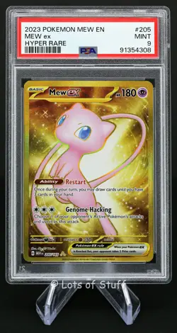PSA 9 MINT Mew ex Hyper Rare Holo Scarlet & Violet 151 2023 Pokemon 205/165 -08 - Image 1