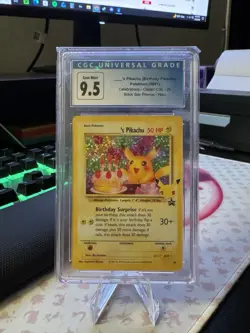 Pokemon 2021 Celebrations Birthday Pikachu Black Star Promo CGC 9.5 Blue Label - Image 1