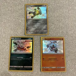 Pokemon TCG Hidden Fates Shiny Vault Lot of 3 Rockruff Guzzlord and Magnemite - Image 1