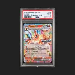 2025 Pokemon Pre En-Prismatic Evolutions Flareon Ex 014 PSA 9 Surprise Box Promo - Image 1