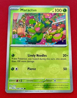 Maractus Master Ball Pattern 008/086 Sv: Black Bolt Holo Pokemon TCG - Image 1
