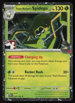 Pokemon Team Rocket's Spidops - 020/182 Prize Pack Series 8 Cosmo Holo - NM - Image 1