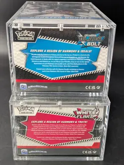 2x Pokemon SV10.5 Black Bolt White Flare Sealed Booster Bundle Display W/Acrylic - Image 3