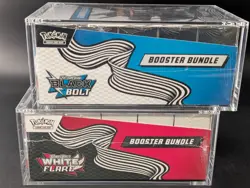 2x Pokemon SV10.5 Black Bolt White Flare Sealed Booster Bundle Display W/Acrylic - Image 4