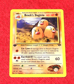 BROCK'S DUGTRIO POKEMON GYM CHALLENGE 1ST EDITION RARE NON-HOLO 22/132 (P4) - Image 1