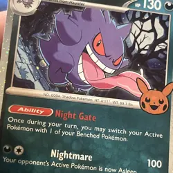 Pokemon Gengar Trick or Trade BOOster 057/091 Cosmos Holo SWIRL 🌀 #3 - Image 3