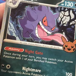 Pokemon Gengar Trick or Trade BOOster 057/091 Cosmos Holo SWIRL 🌀 #3 - Image 4