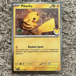 Pokemon Day 30th Anniversary - Pikachu 051 /162 Stamped 2026 Promo NM WITH SWIRL - Image 2