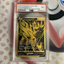 2020 Pokemon Black Star Promo Zamazenta V Full Art Ultra Premium #077 PSA 9 - Image 1
