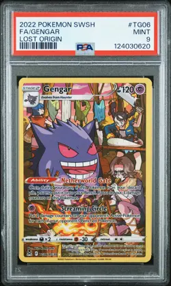 2022 POKEMON SWORD & SHIELD LOST ORIGIN #TG06 FULL ART/GENGAR PSA 9 - Image 1