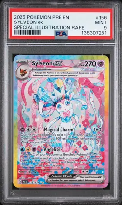 2025 POKEMON PRE EN-PRISMATIC EVOLUTIONS #156 SYLVEON EX PSA 9 - Image 1