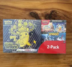 POKEMON TCG SURGING SPARKS ETB ELITE TRAINER BOX BOOSTER BUNDLE 2 PACK SEALED L - Image 1
