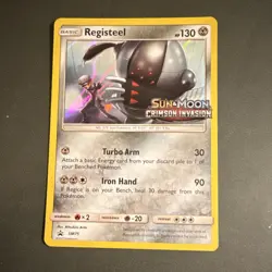 Pokemon Registeel SM75 Sun & Moon Crimson Invasion Promo Prerelease HP130 Holo - Image 1