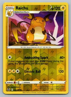 2022 Pokemon Silver Tempest Raichu 050/195 Reverse Holo - Image 1