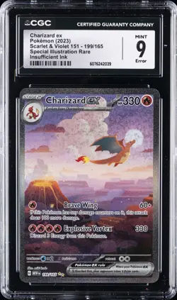 2023 POKEMON SCARLET & VIOLET 151 - SLR - INSUFFICIENT INK CHARIZARD EX CGC 9 - Image 1
