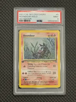 2001 Pokemon Neo Discovery Holo Rare Houndour First Edition 5/75 PSA 9 - Image 1
