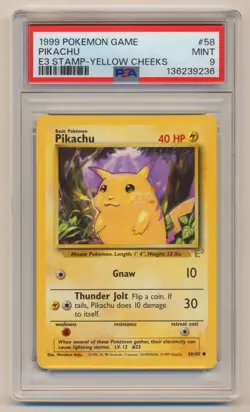 PSA 9 Pokemon E3 Stamp Yellow Cheeks Pikachu 58/102 MINT Condition!! - Image 1