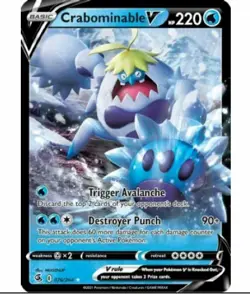 Crabominable V 076/264 (Ultra Rare) Fusion Strike Pokemon Card M/NM - Image 1