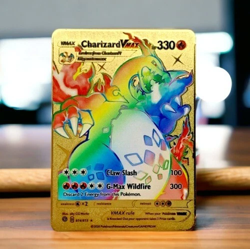 Rainbow Charizard VMAX Gold Metal Pokemon Card Collectible Gift/Display - Image 1