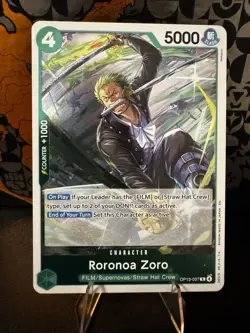 One Piece Carrying On His Will Card OP13-037 Roronoa Zoro - Foil - Image 1