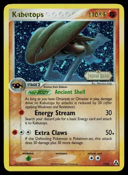 Pokemon Legend Maker 7/92 Kabutops Reverse Holo STAMPED SwirlPokemon Card - Image 1