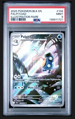 PSA 9 Mint Palpitoad 104/086 Sv: Black Bolt Holo Pokemon Card - Image 1