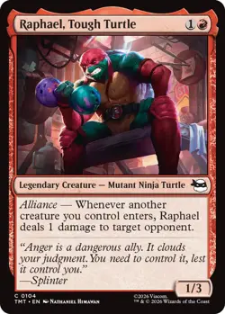 x4 Raphael, Tough Turtle - Foil C MTG Teenage Mutant Ninja Turtles M/NM, English - Image 1
