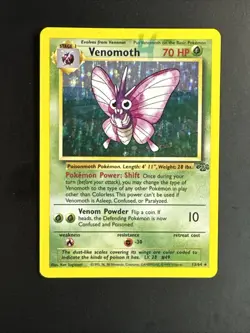Venomoth Jungle 13/64 Pokemon Holo Rare 1999 WOTC Vintage Damaged LP See Below - Image 1