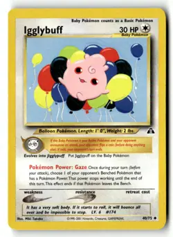 Igglybuff 40/75 Uncommon Neo Discovery Pokemon Near Mint - Image 1