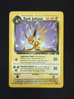 Dark Jolteon 38/82 Team Rocket Pokemon TCG 1999 | LP - Image 1