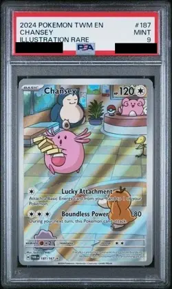 Pokemon Chansey Illustration Rare Holo PSA 9 187/167 Sv06 Twilight Masquerade - Image 1