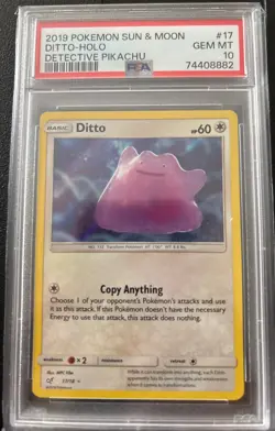2019 Pokemon Sun & Moon Ditto Holo Detective Pikachu - Image 1