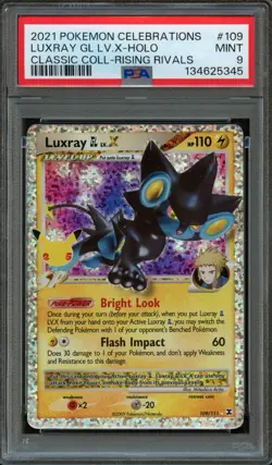 PM - 2021 - POKEMON CELEBRATIONS - #109 - LUXRAY GL LV.X-HOLO - PSA 9 (MINT) - Image 1