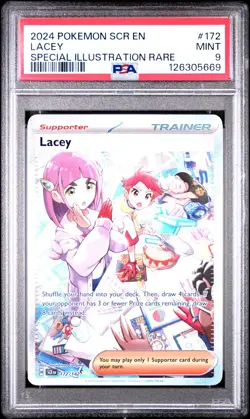2024 POKEMON SCR EN-STELLAR CROWN SPECIAL ILLUSTRATION RARE #172 LACEY PSA 9 - Image 1